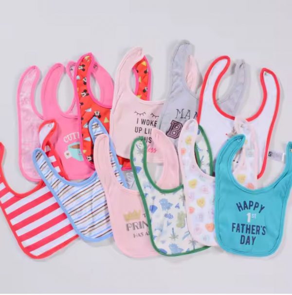 Bavoir Bébé 100 % Coton – Motifs Dessin Animé (0 à 2 ans) – Image 2